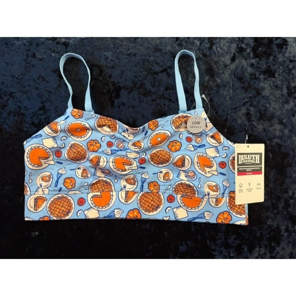 Duluth Trading Free Range Organic Cotton Bralette Medium Pumpkin Pie NWT
